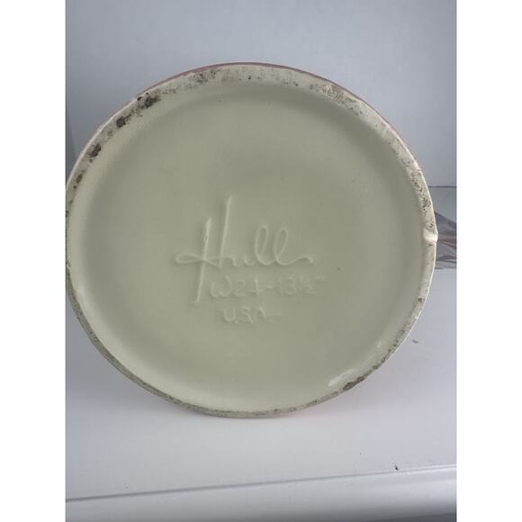 Vintage Hull Royal Woodland W24-13 1/2" Ewer Pitcher Mottled Pink with Black - Picture 8 of 8